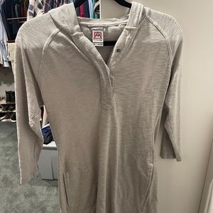Grey hooded tunic